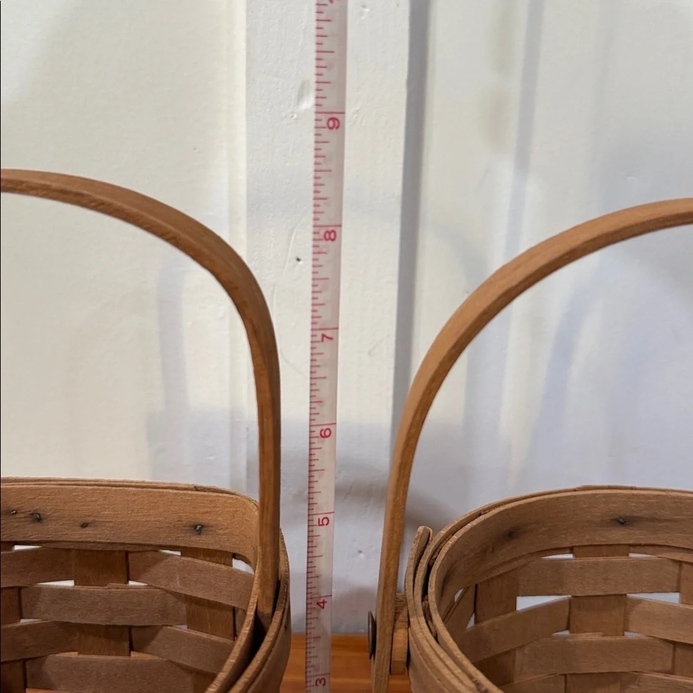 Vintage 1988 Longaberger Round & Square Baskets Set of 2